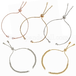 5 pièces 5 styles de fabrication de bracelets en laiton, fabrication de bracelets coulissants, avec strass, couleur mixte, 1pc / style