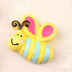 Cabochons givrés en résine, bricolage pour boucles d'oreilles et accessoires d'épingle à cheveux, forme d'abeille, bleu, 28x23mm