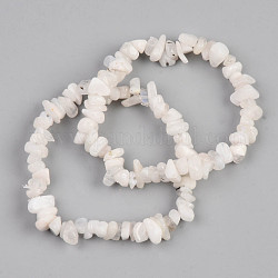 Bracelets extensibles unisexes en perles de pierre de lune arc-en-ciel naturelles, diamètre intérieur: 1-3/4~2 pouce (4.5~5 cm)