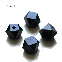 Perles d'imitation cristal autrichien, grade AAA, facette, perles de cube sans coin, noir, 7.5x7.5x7.5mm, Trou: 0.9~1mm