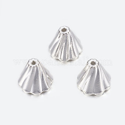 Silver Tone Alloy Bead Caps, Lead Free & Cadmium Free, about 13mm long, 12mm wide, hole: 2mm
