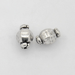 Metall-Legierung Perlen, Laterne, Bleifrei & Nickel frei, Antik Silber Farbe, 10x7 mm, Bohrung: 1 mm