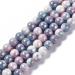 Chapelets de perles en verre électrolytique , de couleur plaquée ab , ronde, bleu ardoise foncé, 8.5mm, Trou: 1.2mm, Environ 100 pcs/chapelet, 30.63 pouce (77.8 cm)