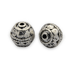 Perles rondes en laiton, sans nickel, argent antique, 10mm, Trou: 1.5mm