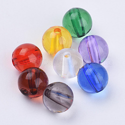 Transparente Acryl Perlen, Runde, Mischfarbe, 7.5x7.5 mm, Bohrung: 1.6 mm, ca. 1900 Stk. / 500 g