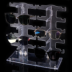 Espositori in plastica trasparente per occhiali, per desktop, decorativo per la casa, donne, uomo, chiaro, 29.5x13x1.3cm