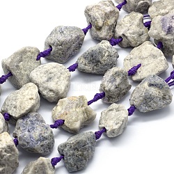 Natürlichen Amethyst Perlen Stränge, Nuggets, 17~35x15~35 mm, Bohrung: 2 mm, ca. 14~17 Stk. / Strang, 17.32 Zoll (44 cm)