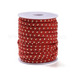 Золотистый алюминиевый обитый шнур из искусственной замши, красные, 5 мм