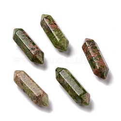 Бусины из природных Unakite, лечебные камни, палочка для медитативной терапии, уравновешивающая энергию рейки, без отверстия , граненые, точка с двойным окончанием, 22~23x6x6 мм