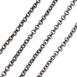 Роло железа цепи, отрыгивающая цепь, с катушкой, несварные, без свинца, металлический черный, 2x1 мм, около 328.08 фута (100 м) / рулон
