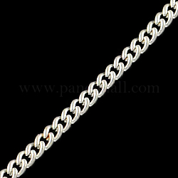 Unwelded Iron Curb Chains, with Spool, Silver Color Plated, 2.7x2x0.6mm, about 328.08 Feet(100m)/roll