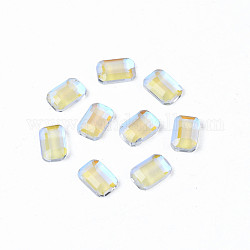 Cabujones de cristal de rhinestone, accesorios de la decoración del arte del clavo, facetados, octágono rectángulo, claro ab, 6x4x1.5mm