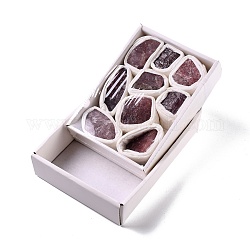 Perles de quartz fraises naturelles brutes brutes, pépites, 30~70x30~47x10~25mm, 6~13 pcs / boîte