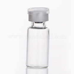 ミニ高ホウケイ酸ガラス ボトル ビーズ容器  ウィッシングボトル  プラスチックストッパー付き  コラム  透明  1.6x3.5cm  容量：3ml（0.10fl.oz）