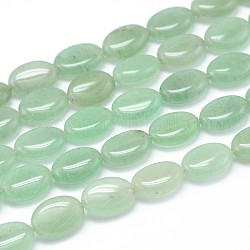 Natürliche grüne Aventurine flach oval Perlenstränge, 14x10x6 mm, Bohrung: 1 mm, ca. 29 Stk. / Strang, 15.7 Zoll