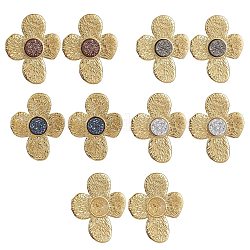 Серьги-гвоздики с имитацией драгоценных камней и драгоценных камней из смолы, 18 серьги-гвоздики из нержавеющей стали с ионным покрытием (IP) из настоящего 304-каратного золота, разноцветные, 33x26.5 мм