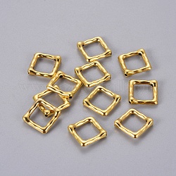 Tibetan Silver Bead Frame, Square, Antique Golden Color, Nickel Free, Lead Free and Cadmium Free, Size: about 16mm long, 16mm wide, 2mm thick, hole: 1mm