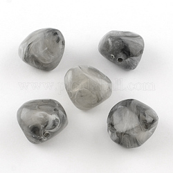 Pepite perle sintetiche imitazione della pietra preziosa, grigio, 25x24x17mm, Foro: 3 mm, circa 84pcs/500g