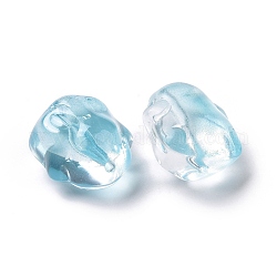 Perles de verre tchèques transparentes, lapin, lumière bleu ciel, 17.5x15x11.5mm, Trou: 1.4mm