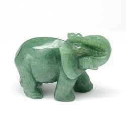 Natural Green Aventurine 3D Elephant Home Display Decorations, 60~65x35~40x40mm