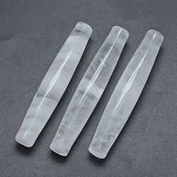 Natürlichem Quarz-Kristall-Perlen, Bergkristallperlen, kein Loch / ungekratzt, Reis, 73.5~74.5x13~13.5 mm