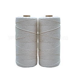 Baumwollfäden für Strickwaren, weiß, 5 mm, ca. 109.36 Yard (100m)/Rolle