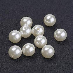 Perline acrilico perla imitato, tondo, bianco crema, 12mm, Foro: 2 mm, circa 570pcs/500g