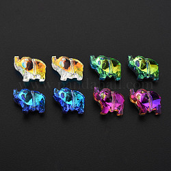 96Pcs Electroplate Glass Beads Strands, Faceted, Elephant, Mixed Color, 13x15x7mm, Hole: 1mm