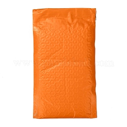 Sacs d'emballage en film mat, courrier à bulles, enveloppes matelassées, rectangle, orange foncé, 22.2x12.4x0.2 cm