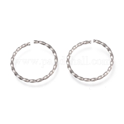304 anelli di salto in acciaio inox, anelli di salto aperti, twist, colore acciaio inossidabile, 18x1mm, diametro interno: 16mm