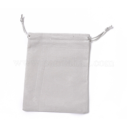 Pochettes d'emballage en velours, sacs à cordonnet, gris foncé, 15~15.2x12~12.2 cm