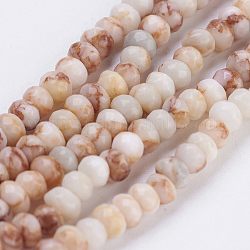 Brins de perles de netstone rouge naturel, facette, rondelle, 4~4.5x2~2.5mm, Trou: 1mm, Environ 150 pcs/chapelet, 15.1 pouce ~ 15.3 pouces (38.5~39 cm)