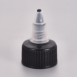 Plastic Twist Caps, for 120ml Squeeze Dispensing Bottles, Black, 42.5x28mm