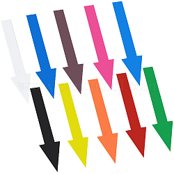Craspire 10 Juego de etiquetas autoadhesivas de flecha de PVC de 10 colores, calcomanías de señal de flecha direccional a prueba de agua para pisos, paredes y superficies lisas, color mezclado, 50x199x0.2mm, 2 PC / sistema, 1 set / color