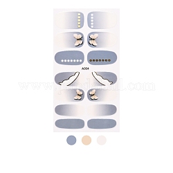 Nagellackaufkleber mit Farbverlauf in voller Verpackung, selbstklebende Nagellackstreifen, für Frauen Mädchen Nagelspitzen Dekorationen, Schmetterlingsmuster, 25x9~15.5 mm, 14pcs / Blatt