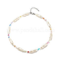 Perlenkette aus Acrylimitat für Frauen, Farbig, 15.83 Zoll (40.2 cm)