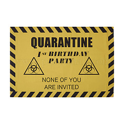2020 Quarantine Birthday Decorations, Vinyl Photo Cloth Fabric, for DIY Quarantine Birthday Party, Yellow, 120x80cm