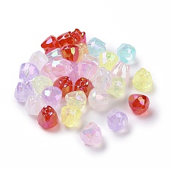 Perles de gelée imitation acrylique transparentes, fleur facettée , couleur mixte, 15x14~14.5mm, Trou: 2.5mm