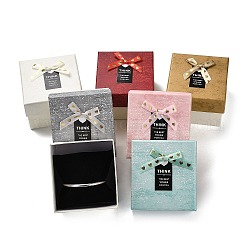 Cajas de reloj de cartón, Estuche de regalo para pulsera y reloj de pulsera con almohada en el interior., Rectángulo con bowknot, color mezclado, 9.3x8.7x6.3 cm