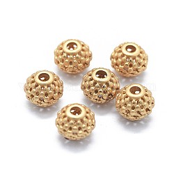 Perles en laiton, Plaqué longue durée, rondelle, or, 8x7mm, Trou: 2mm