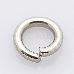 304 Edelstahl offenen Ringe springen, Edelstahl Farbe, 13x1.4 mm, Innendurchmesser: 10.2 mm