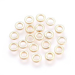 Perles séparateurs en laiton, sans nickel, véritable 18k plaqué or, 5x1mm, Trou: 3mm