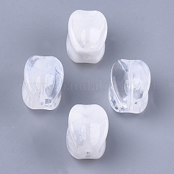 Perles acryliques, pierre d'imitation, forme de carambole, blanc clair, 17.5x13x13mm, trou: 1.8 mm, environ 210 pcs / 500 g