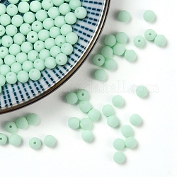 Perles de verre tchèques, ronde, vert clair, 4mm, trou: 0.8 mm, environ 1170 PCs / sachet 