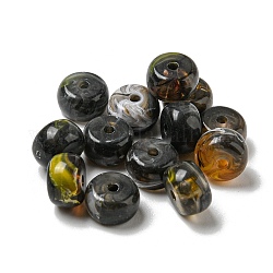 Perla acrilica opaca, rondelle, nero, 8x5mm, Foro: 1.6 mm