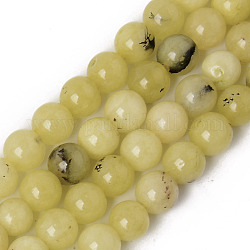 Chapelets de perles de quartz naturel, teints et chauffée, imitation de couleur opale jaune, ronde, jaune, 10~10.5mm, Trou: 1.2mm, Environ 37 pcs/chapelet, 14.76 pouce (37.5 cm)