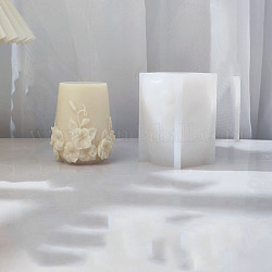 Barattolo fai da te con stampi per candele in silicone a forma di fiore, per la realizzazione di candele profumate, bianco, 8.3x10cm