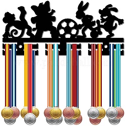Акриловый держатель медали, вешалка для медалей, рамка держателя медали, со стопорными штифтами, футбол, 130x290x10 мм, отверстие : 8 мм