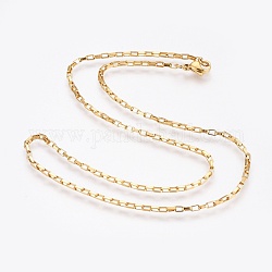 Colliers avec chaîne en 304 acier inoxydable, avec perles en 304 acier inoxydable et fermoir, or, 17.7 pouce (45 cm), 2.5mm