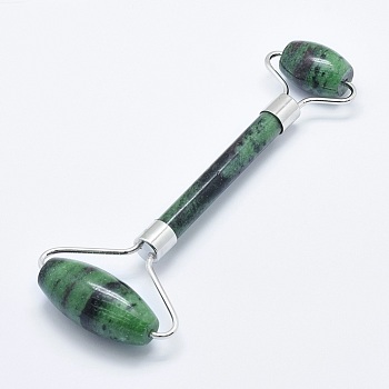 Natural Ruby in Zoisite Brass Face Massager MRMJ-G009-03P